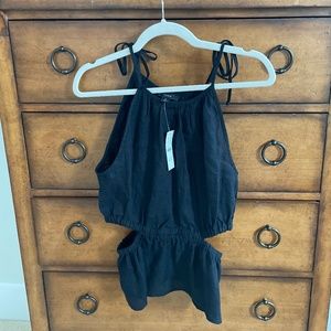 J Crew Linen tank - side cutouts